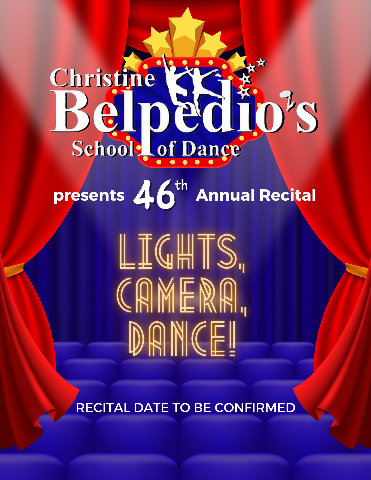 A poster for christine belpedio 's school of dance