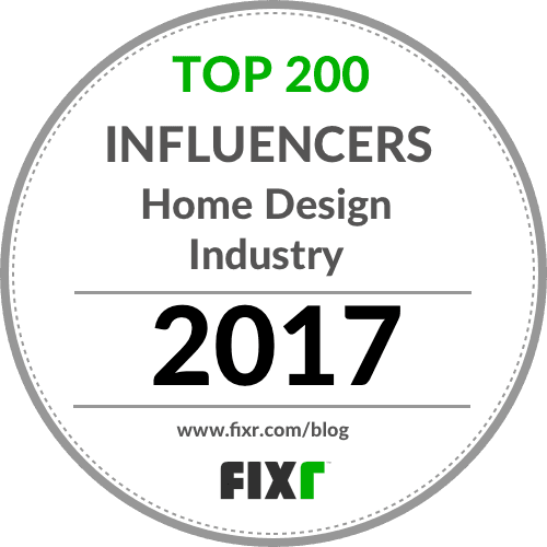 A badge that says `` top 200 influencers home design industry 2017 ''.