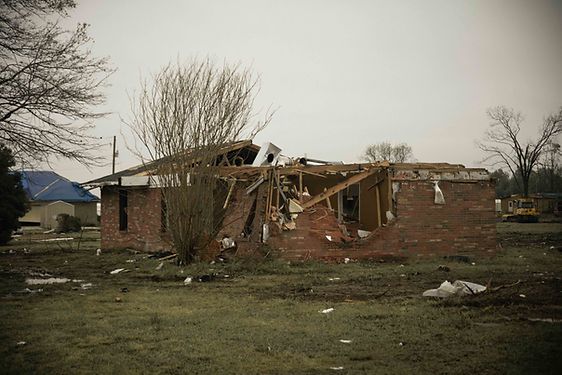 House affected by disaster
