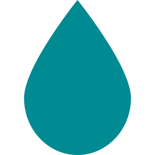 Forme de larme bleu sarcelle.