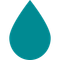 Goutte d'eau bleu sarcelle.