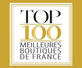 A logo for top 100 meilleures boutiques de france