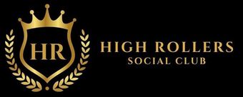 Gold High Rollers  logo on black background featuring a crown over a shield with 