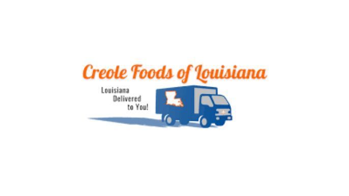 Logo for Creole Foods of Louisiana: a delivery truck with a blue