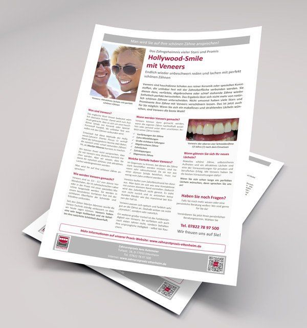 Info zu Veneers aus der Zahnarztpraxis Kulemeier in Ettenheim