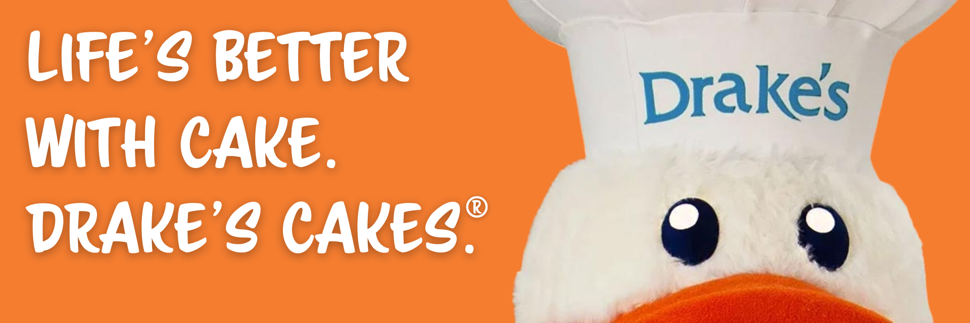 Orange background with the text 