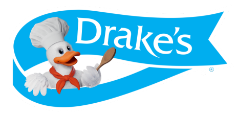 A logo for drake 's with a chef duck holding a spoon