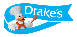 A logo for drake 's with a chef duck holding a spoon