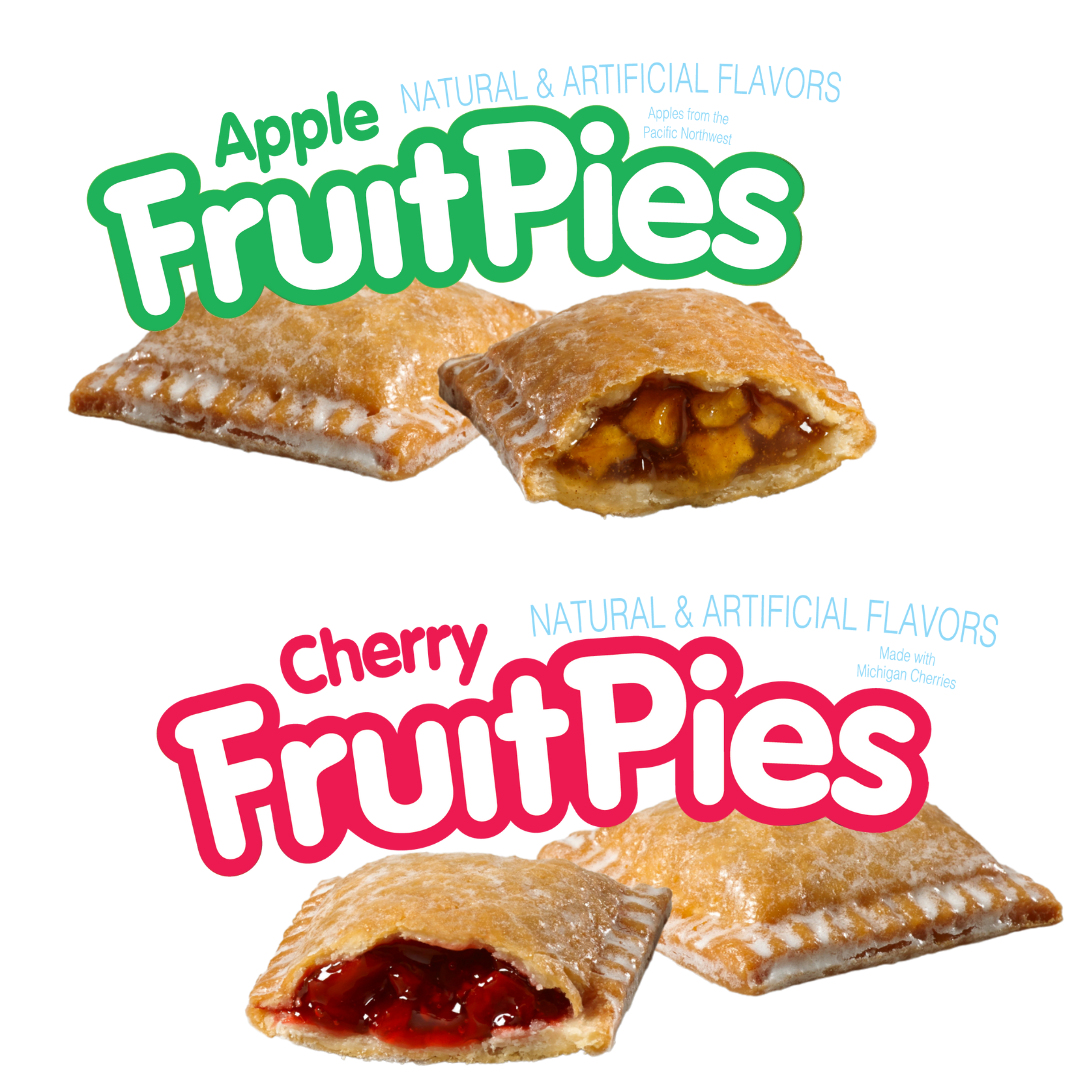 A picture of apple and cherry fruit pies
