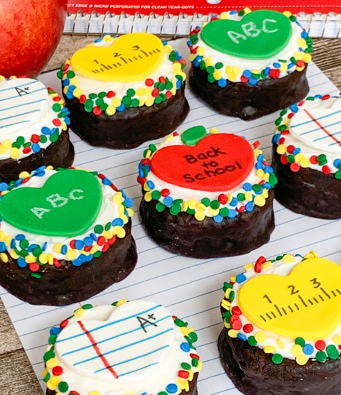 ring dings decorated with fun back to school decorations