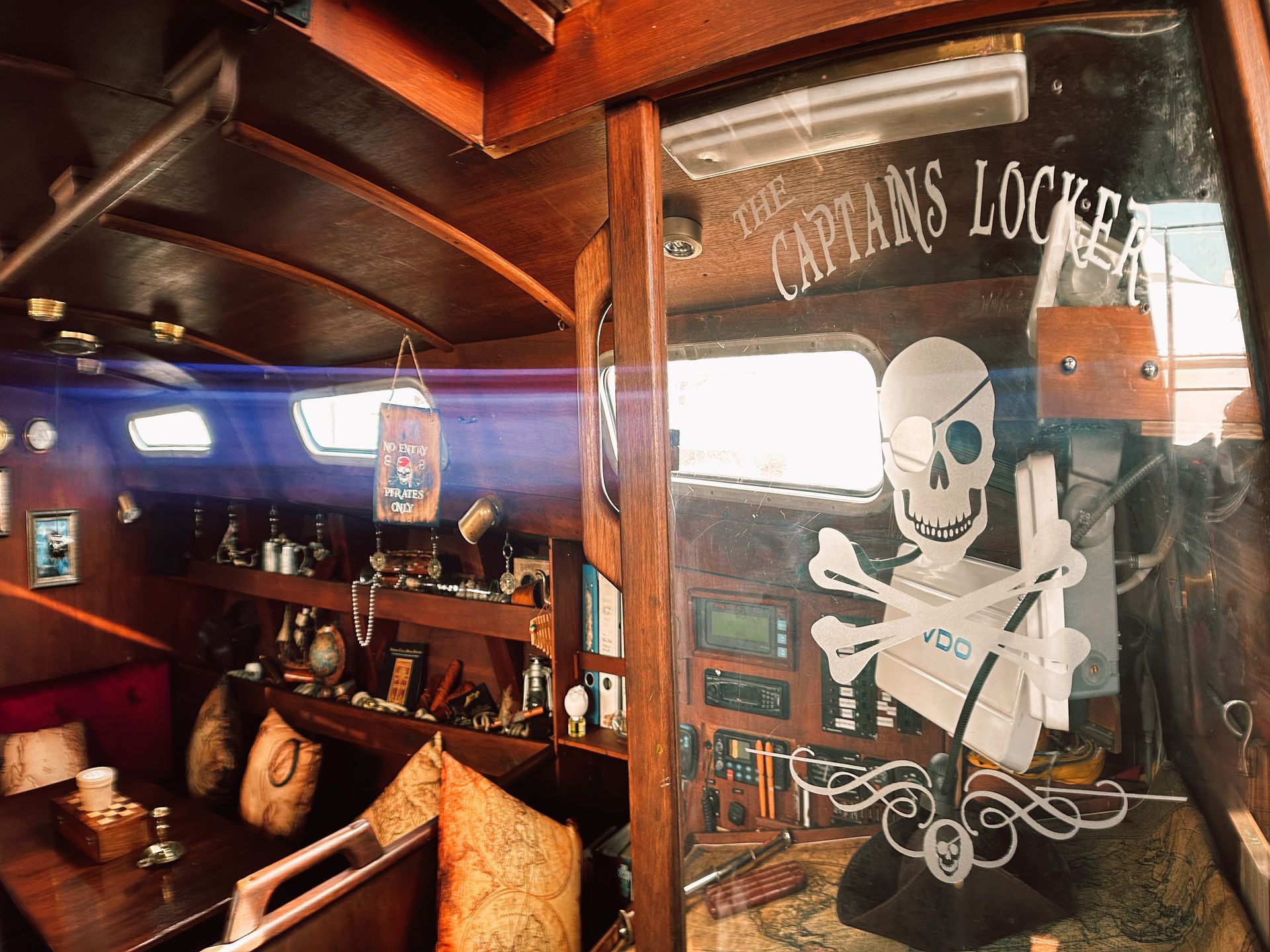 A pirate 's locker with a skull and crossbones on it