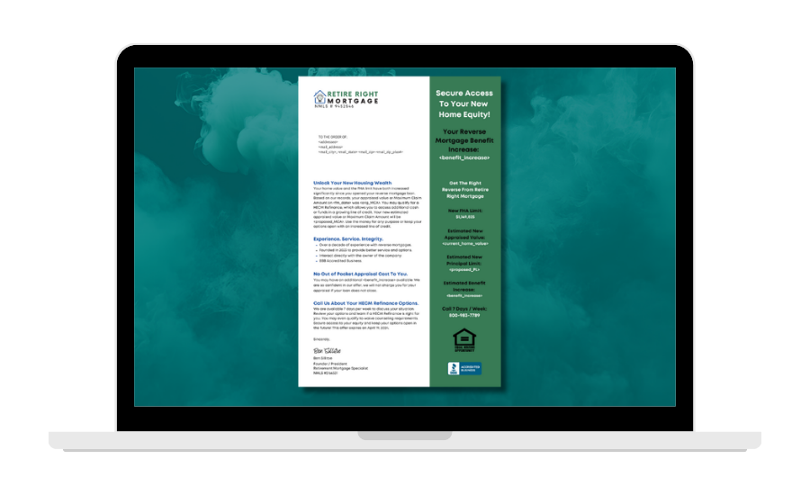 Laptop screen displaying a document from the Housing Authority with green and white color scheme.