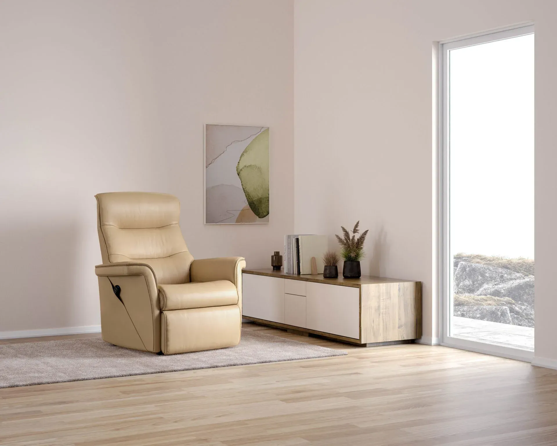 A Living Room With a Brown Sectional Couch and a Coffee Table — Envisage Furniture in Kialla, VIC