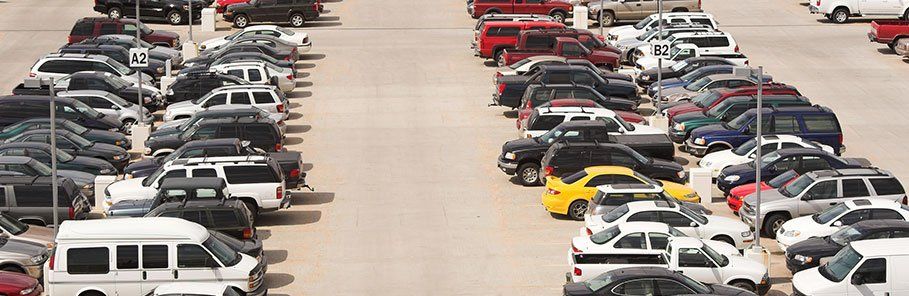 High angle view of a parking cars