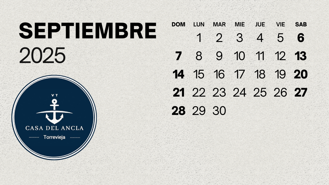 calendario 2025 reservas casa del ancla torrevieja