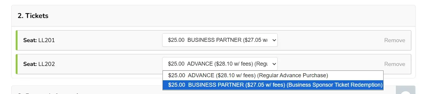 Screenshot of a form with a dropdown menu showing a list of options.
