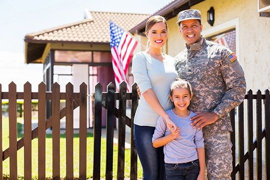 A military family of three.