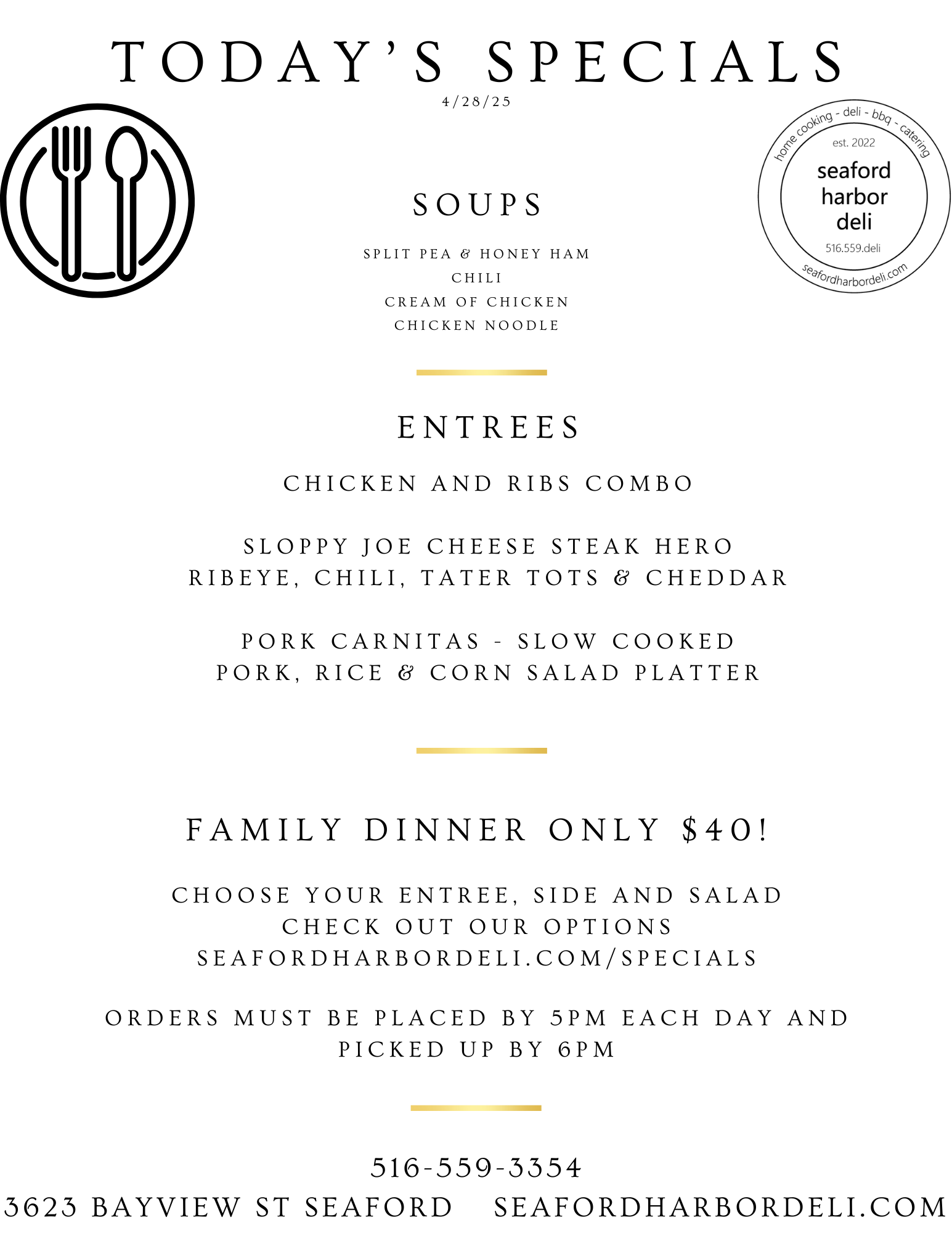 Specials 4/28/25