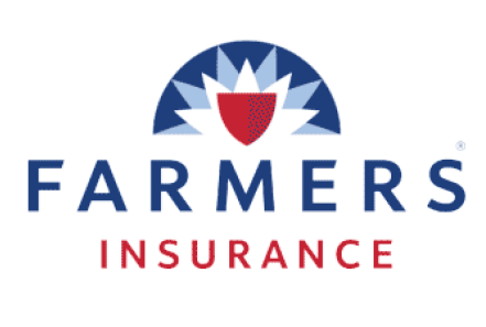 A farmers insurance logo with a sun in the middle