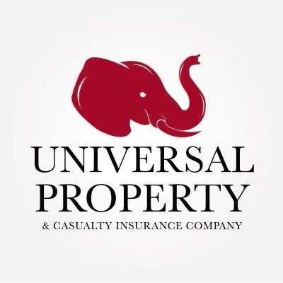 The logo for universal property and casualty insurance company has an elephant on it.