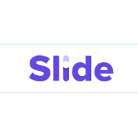 The word slide is written in purple on a white background.