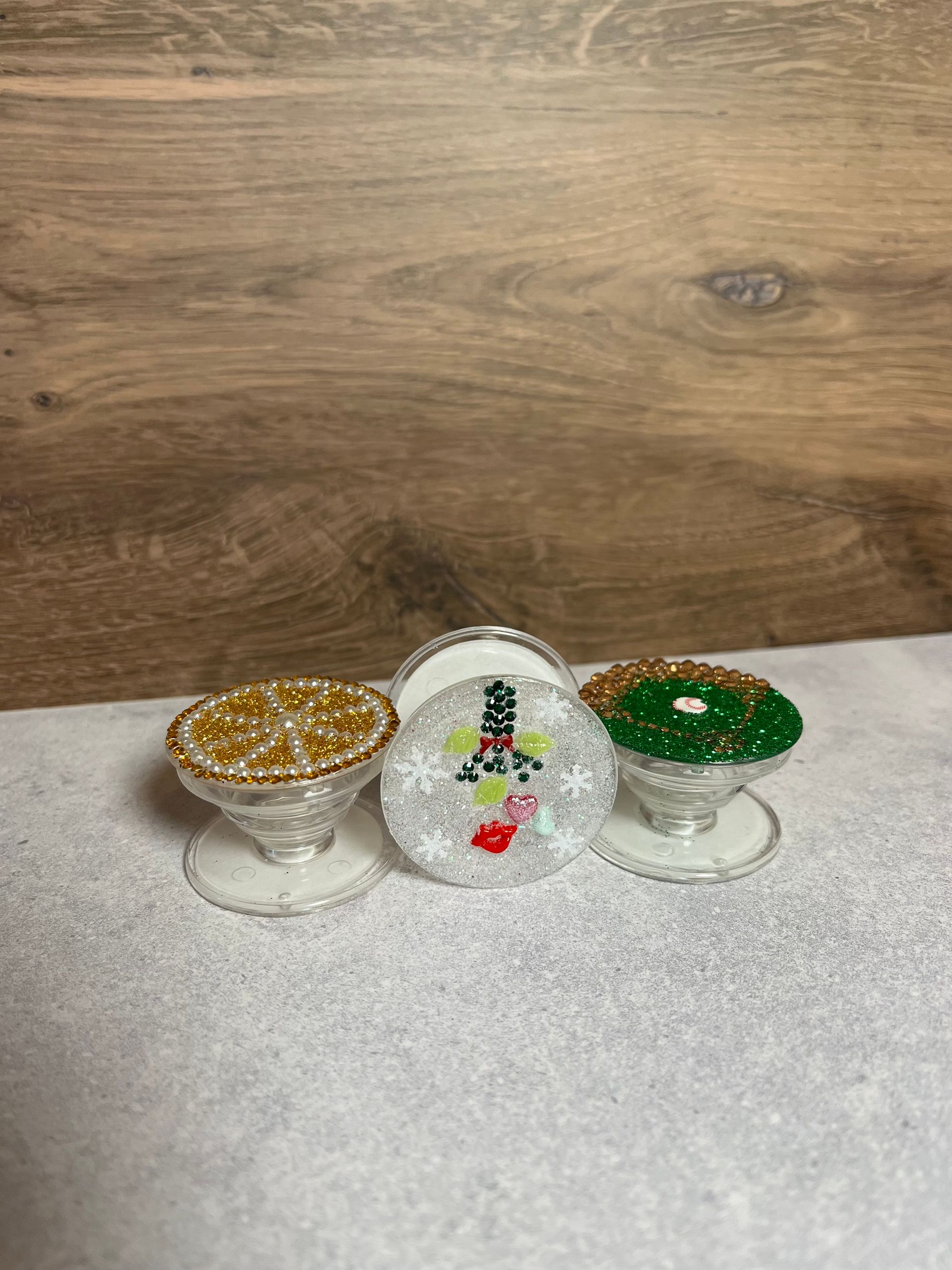 Hand-painted wooden toadstools