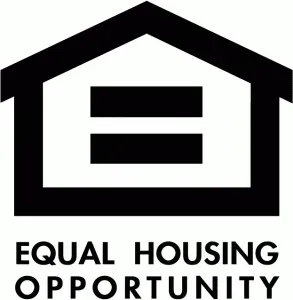 A black and white logo for equal housing opportunity.