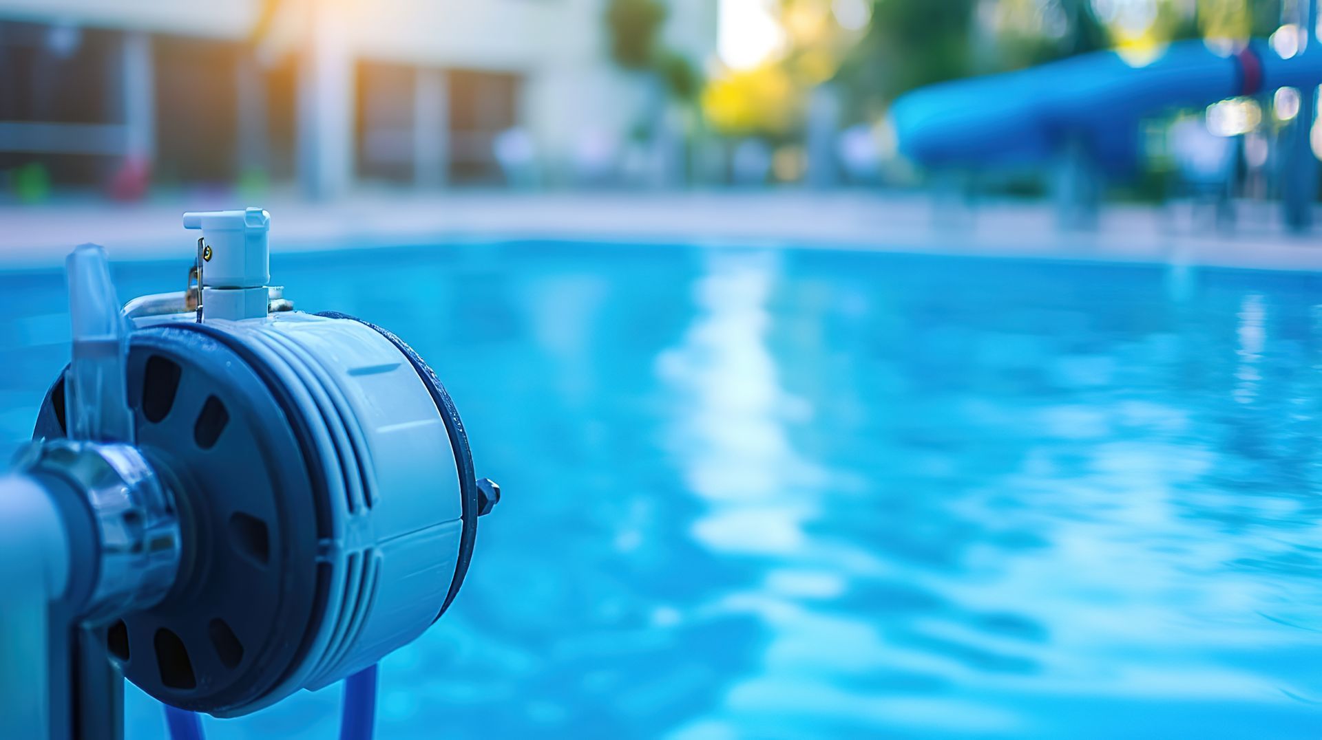 A close up of a machine in a swimming pool.