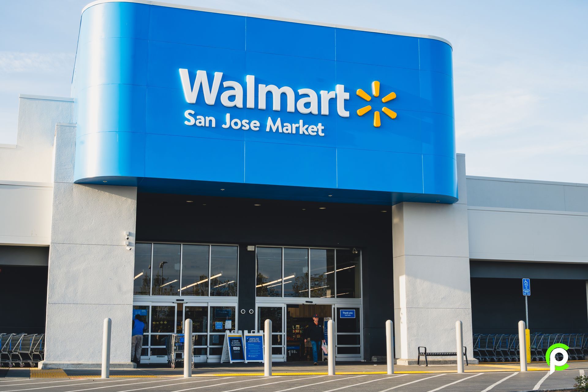 The front of a walmart store in san jose market