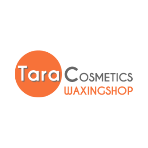 Tara Cosmetics Waxing Shop-Logo auf weißem Hintergrund