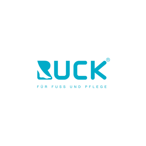 Ein blau-weißes Logo für eine Firma namens Buck