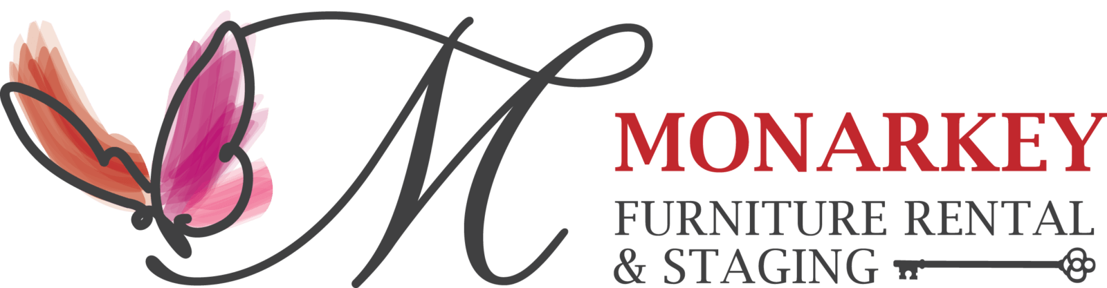 a logo for monarchy furniture rental and staging