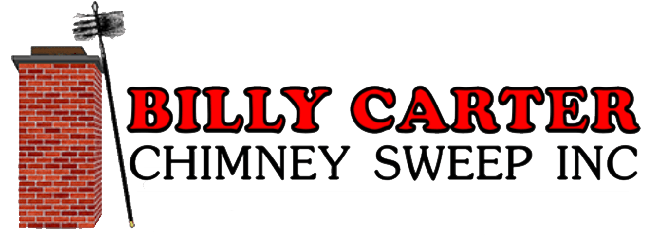 the logo for billy carter chimney sweep inc