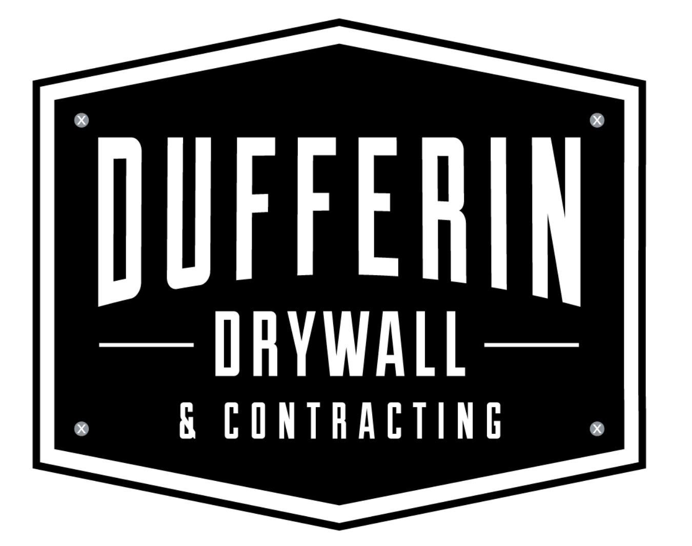 a black and white logo for a drywall company .