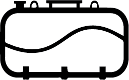 a black and white drawing of a train track on a white background .