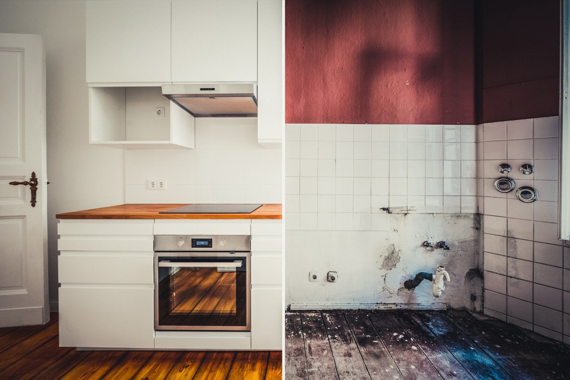 Built-in Kitchen Before and After — Benton, KY — Premier Disaster Restoration