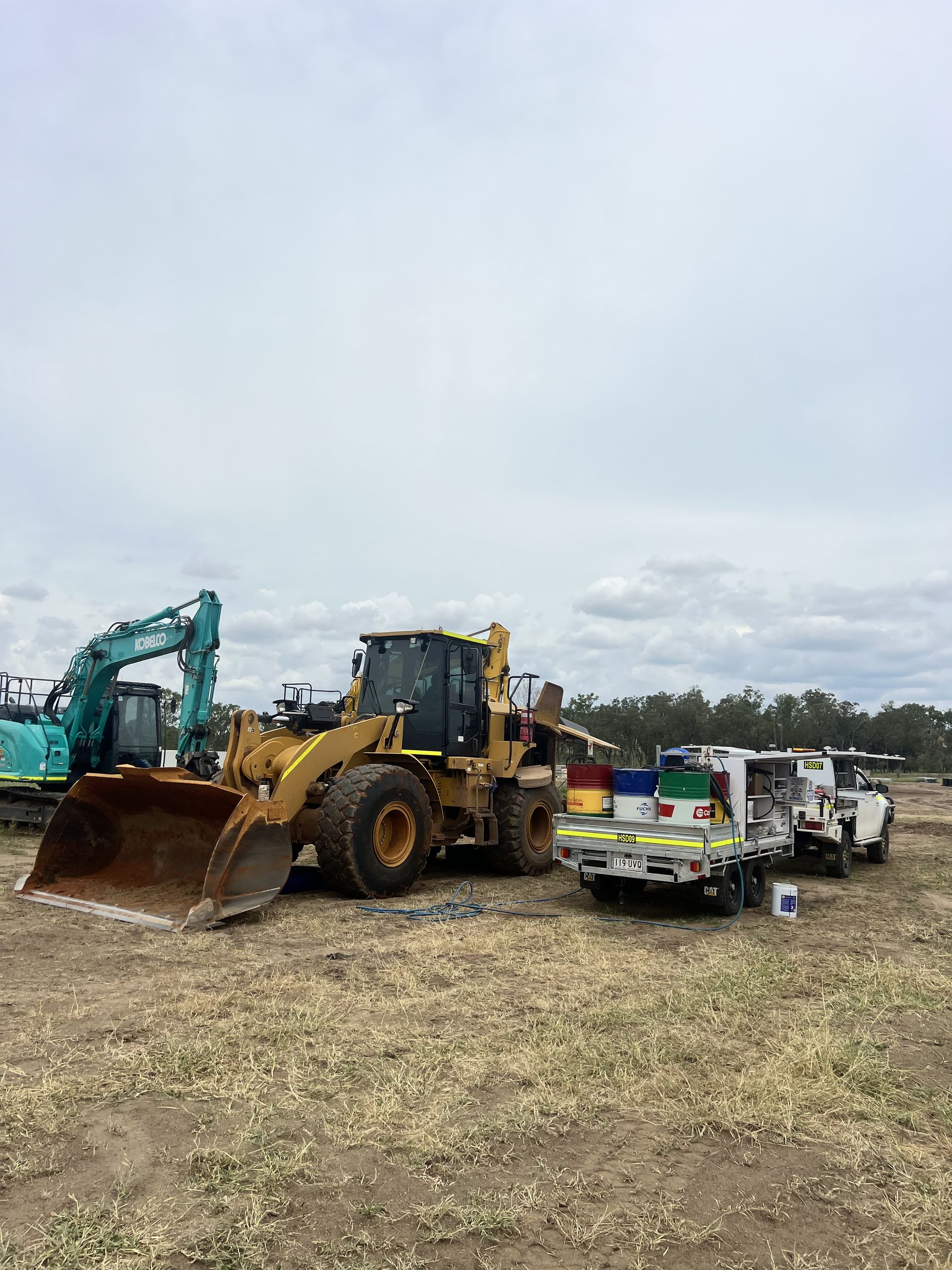 Construction Site With a Yellow Loader — HOLESHOT Diesel In Roma, QLD