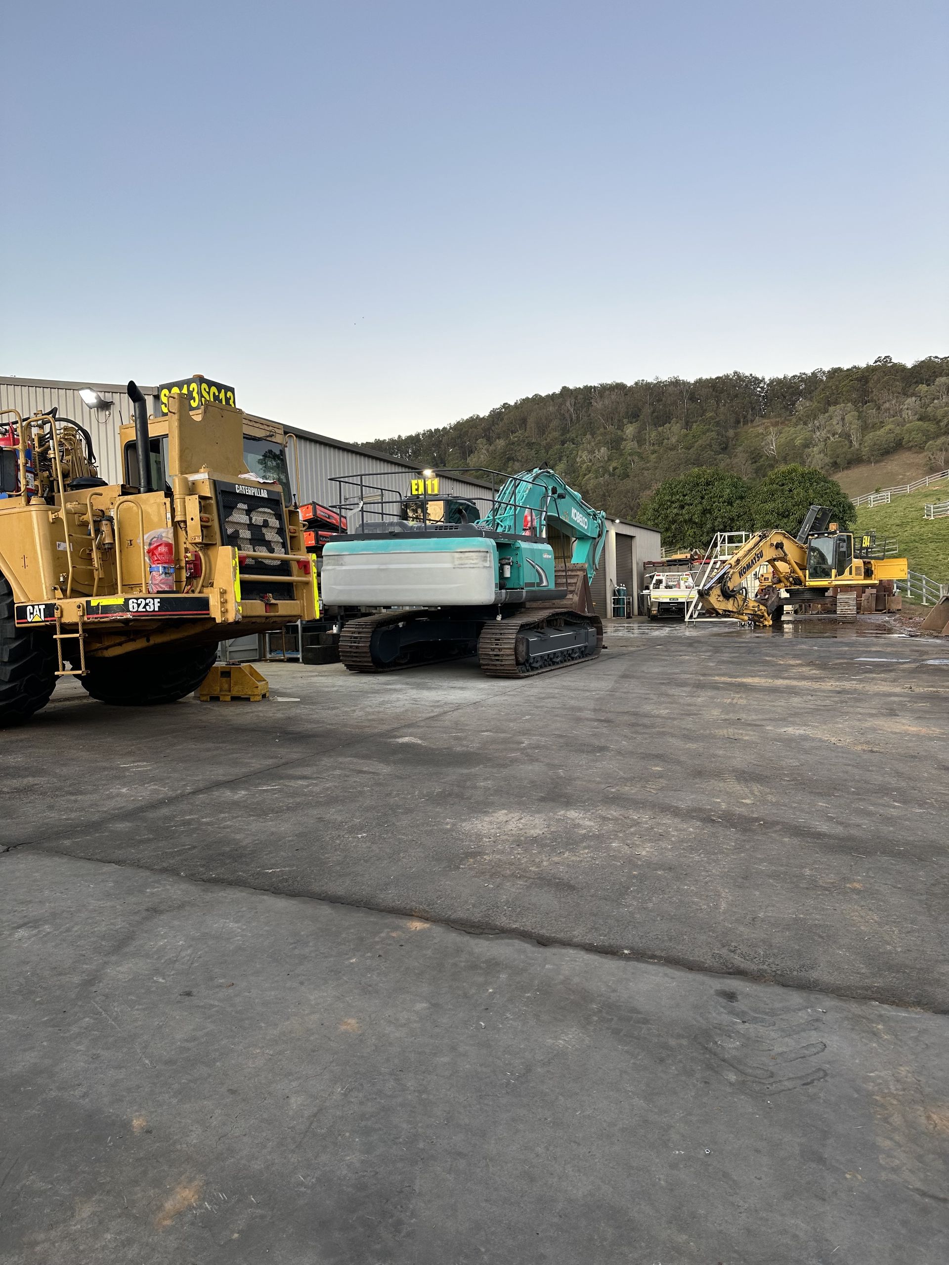 Heavy Machinery Parked in a Lot — HOLESHOT Diesel In Sunshine Coast, QLD