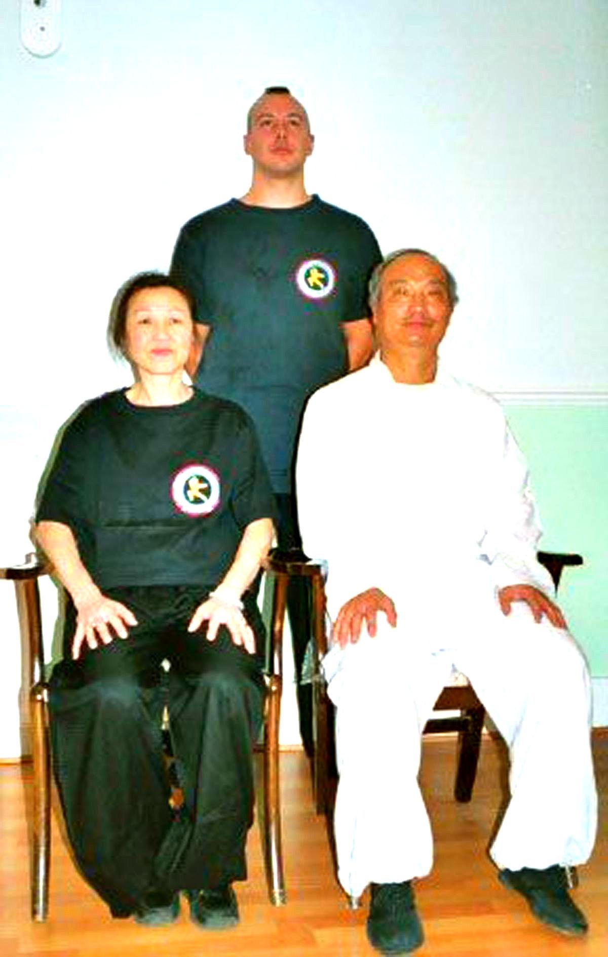 Shifu Gary Matthews, 7th generation disciple of Mizong Quan, 2004 with Master Lu Jun Hai 6th generation Mizong quan heir