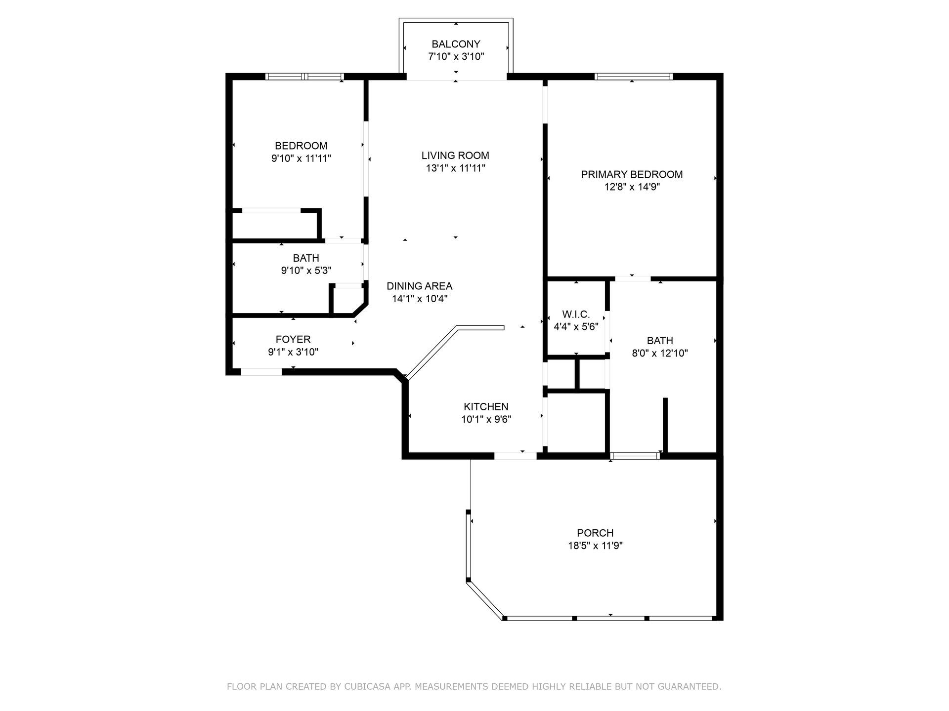 A black and white floor plan of a house with a balcony.