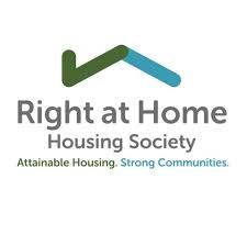 The right at home housing society logo is a logo for a housing society.