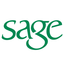 The word sage is written in green on a white background.