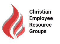 the logo for christian employee resource groups is a red flame .