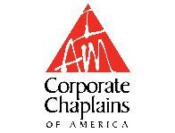 the logo for corporate chaplains of america is a red triangle .
