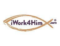 the logo for iwork4him.com is a fish .