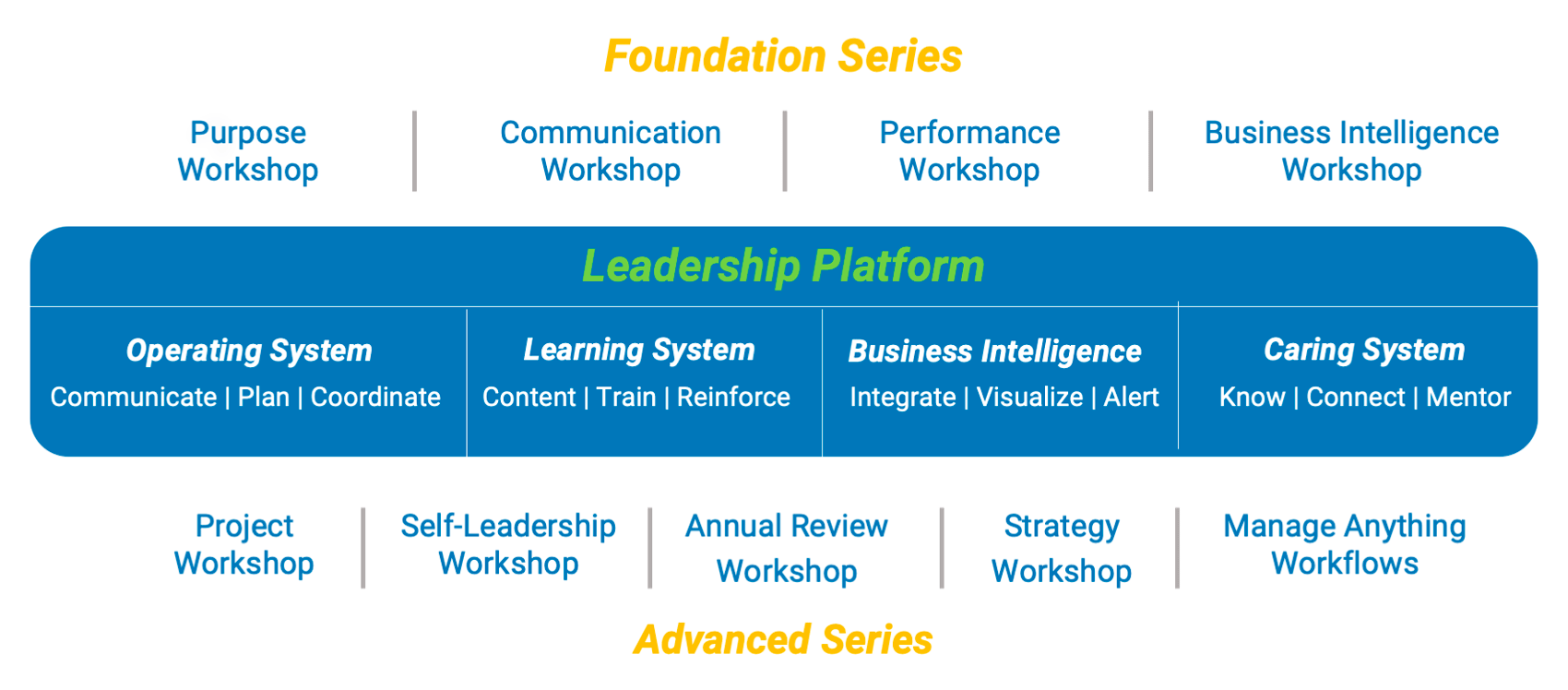 a diagram of the foundation series leadership platform