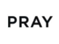 the word pray is written in black on a white background .