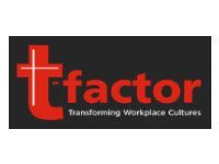 a logo for a company called t factor transforming workplace cultures .