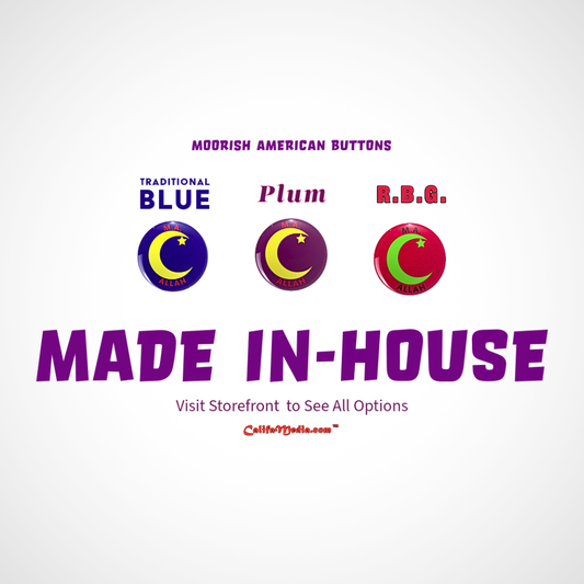 Moorish American steel button lapel pin