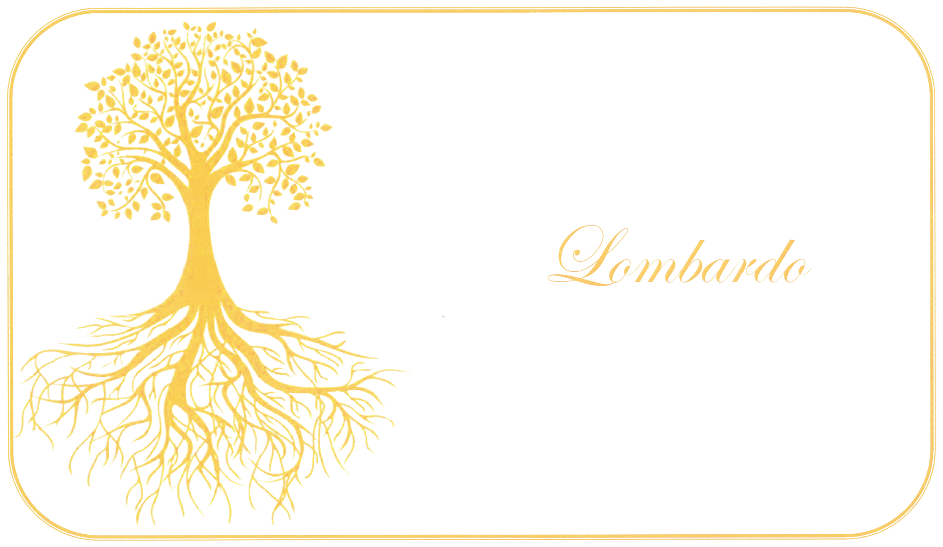 Immagine di un albero giallo con radici su sfondo bianco; la parola